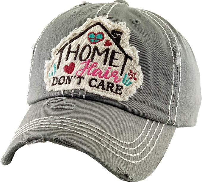 Funky Junque Distressed Vintage Baseball Cap - Embroidered Patch Women's Hat - Holiday, Lifestyle & Patriotic Designs