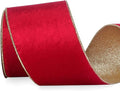 Ribbli Red Velvet Wired Ribbon 4 Inch Red Velvet by Ribbli