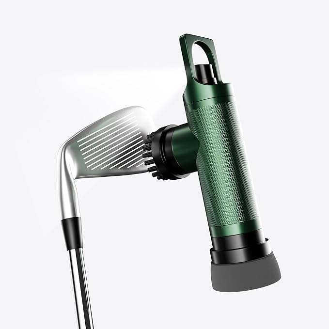 Golf Club Brush Cleaner with Water Spray Bottle and Sponge - Clean Golf Clubs Golf Balls Shoes All at Once - Heavy Duty - Golf Cleaning Device - Golf Accessories- USA Company (Sport Green)