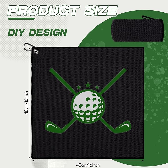 Batiyeer Golf Towel Bulk for Golf Bags 16'' x 16'' Microfiber Fabric Towel with Clip Waffle Pattern, Fitness, Camping, Hiking, Yoga