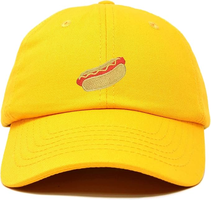 DALIX Hot Dog Hat Embroidered Mens Womens Baseball Cap