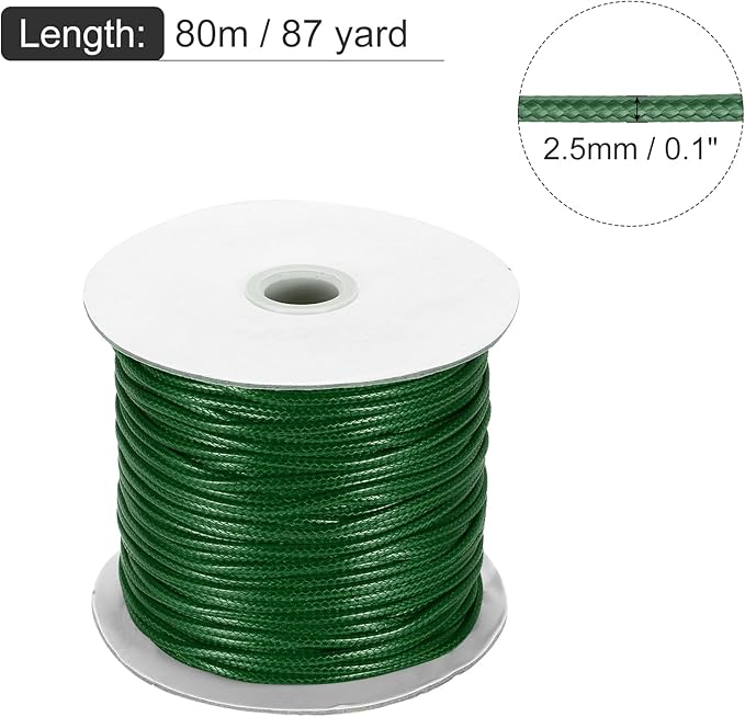 MECCANIXITY Waxed Cord 2.5mm Waxed Polyester Cord 87 Yard Wax String - Image 2