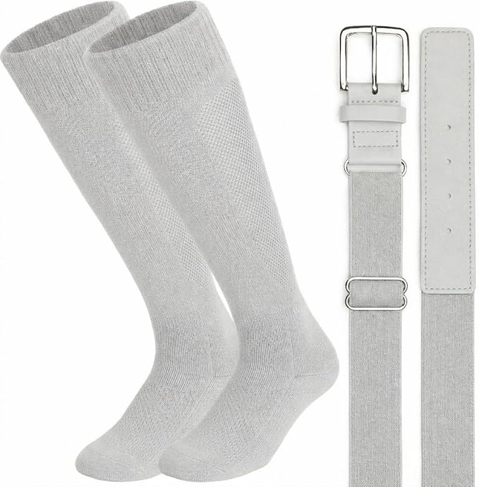 Baseball Socks and Belt Combo for Youth Adult Softball Sock Belt for Boys and Girls