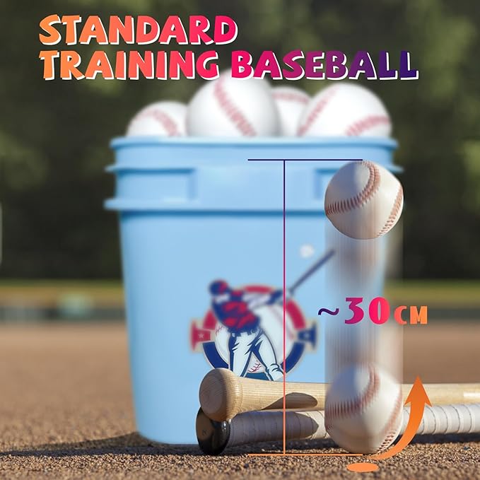 Youth Training Baseballs 12 Pack - 9 Inch Unmarked Faux Leather Practice Balls for Teen Baseball Drills, Hitting & Fielding | Lightweight Carton-Packed Baseballs for Coaching & Backyard Practice