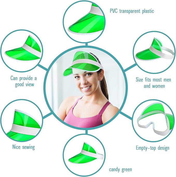 Tarpop Poker Visors Hats Bulk Casino Bingo Visor Casino Dealer Clear Plastic Sun Golf Hats for Women Men