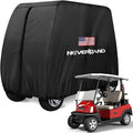 NEVERLAND Golf Cart Cover 2 Passenger - 420D Waterproof Golf Cart Covers Extended Roof Compatible with EZ GO Club Car Yamaha Golf Carts, Outdoor Dustproof 2 Seat Club Car Cover (Up to 95 Inch)