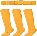 Haysandy Baseball or Softball Sock and Belt Combo Set 3 Football Baseball Socks with Softball Belt for Youth Boys Kids