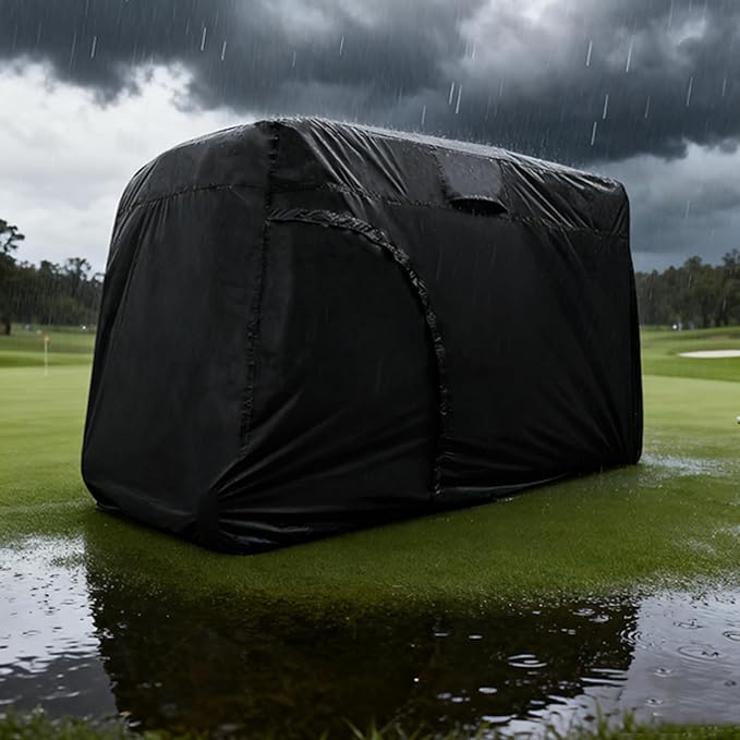 Golf Cart Cover 2/4/6 Passenger, All-Weather Protection Golf Cart Rain Covers, UV Resistant with Windproof Buckle Golf Cart Accessories (Fits for Club Car, for EZGO, for Yamaha)