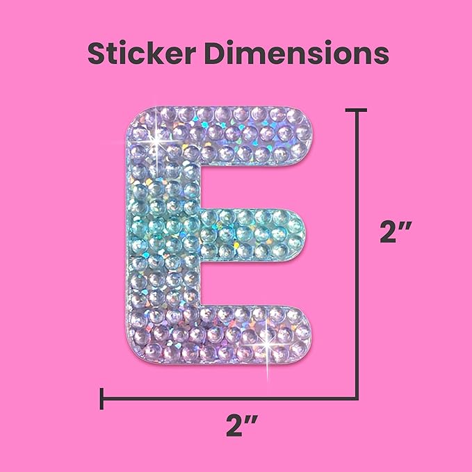 StickerBeans® Rhinestone Alphabet Letter Sticker E - Image 4