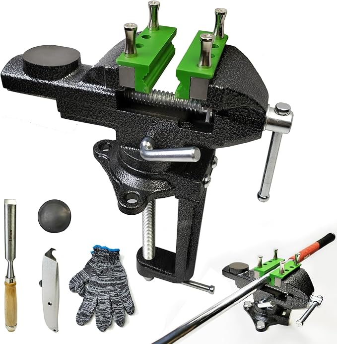 Golf Club Regripping Kit, Optional Professional or Basic Golf Grip Replacement Tools, 2-In-1 Bench Vise or Mini Table Vise, Fixed Rubber Clip, Hook Blade, Grip Tape Remover