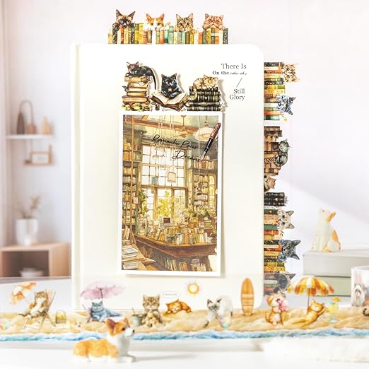 PET Tape Set for Junk Journal, 6 Rolls Cute Cat Tape Stickers, Journaling - Image 8