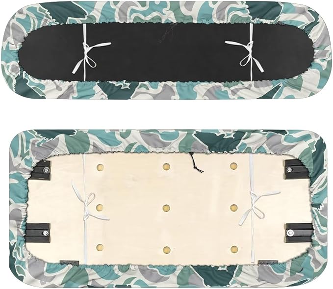 Bulopur Teal Fish Camo Golf Cart Seat Covers Set 2 Piece Universal Golf Cart Seat Cover 2 Passenger Seats Protective Cover Elastic Fabric- Keeps Your Seat Cool and Clean