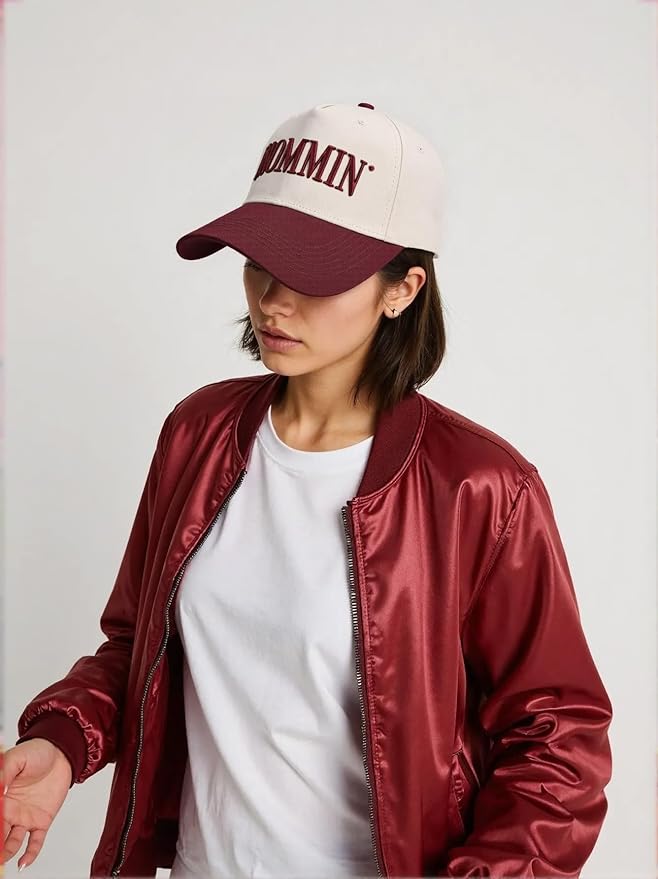 Women’s Mommin Trucker Hat – Vintage Two-Tone Ponytail Baseball Cap, Embroidered Adjustable Hat, Great Gift for Mom & Women