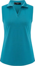 Womens Sleeveless V Neck Golf Polo Shirts