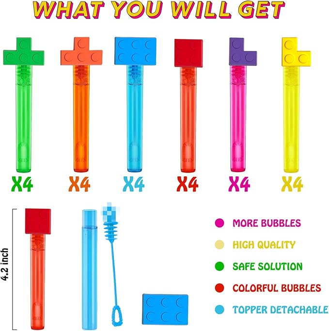 Building Blocks Party Favors, Cute Bubble Wand - Image 3