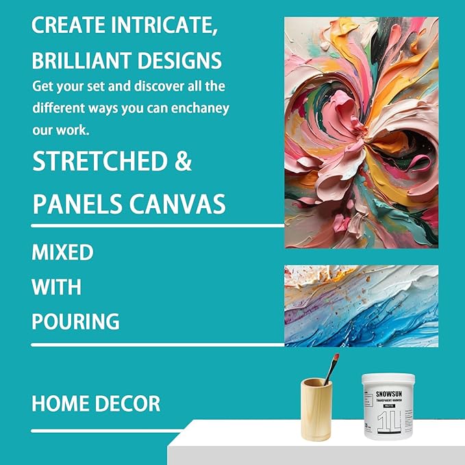 SNOWSUN Matte Varnish for Acrylic Painting, 1L Professional Acrylic Artist's - Image 4