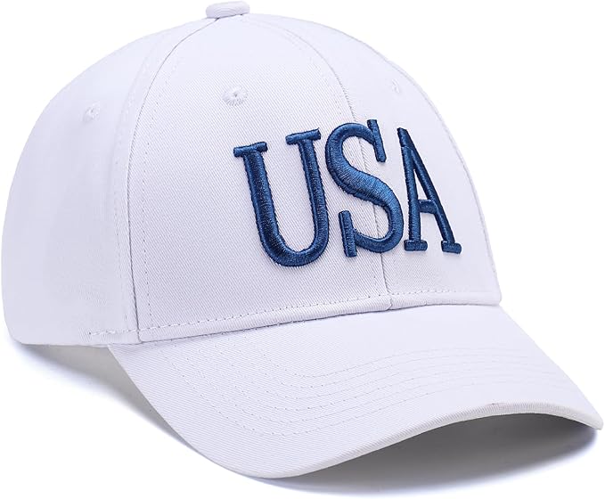 USA Trucker Hat for Men & Women American Flag Cap Adjustable Baseball Cap Mesh Snap Patriotic 3D Embroidered Cap