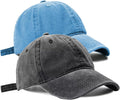 2 PCS Baseball Cap Golf Hat Washed-Cotton Plain Original Classic Cotton Vintage Adjustable Dad Hatsfor Men Women