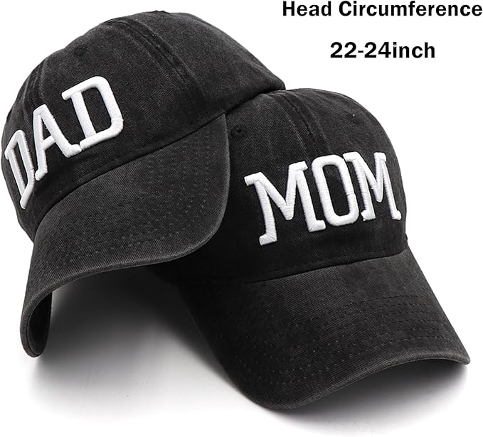 Mom and Dad Hats New Mom Gifts Embroidered Hats for Men Women Adjustable Baseball Cap New Parents Gifts for Couples