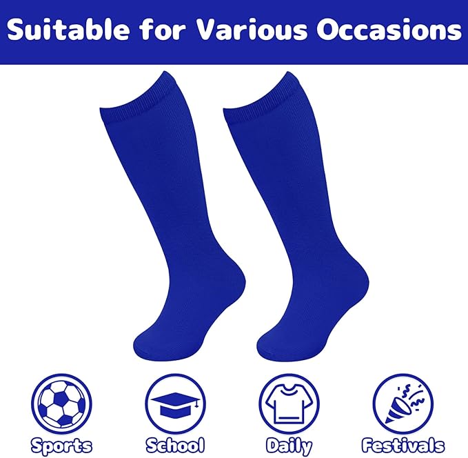 Olreco 1 Pack Toddler Kids Youth Soccer Socks Girls Boys Baseball Socks Youth Knee High Softball Football Accessories Cotton