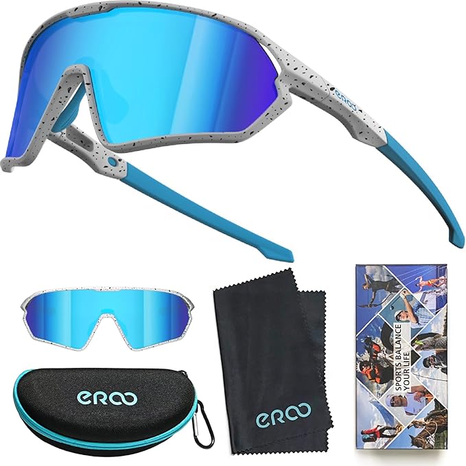 Youth Baseball Polarized Kids Sunglasses for Boys Girls Age 6-12 with Carrying Case Cycling Softball Padel Lightweight