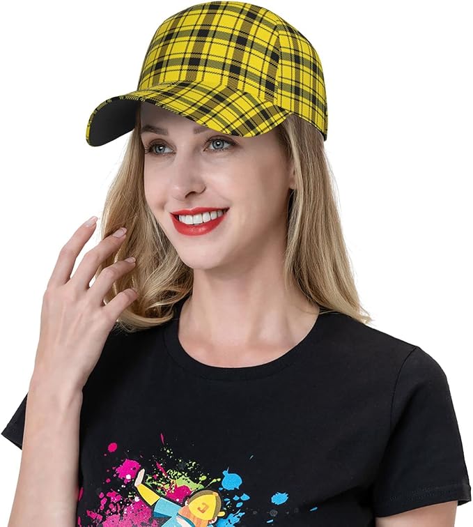 Vintage Cute Plaid Baseball Cap for Men Women,Adjustable Dad Hat Baseball Hat Summer Snapback Cap Outdoor