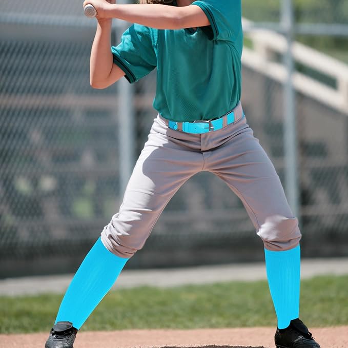 Dxhycc Youth Baseball Socks and Belt Combo Set Softball Baseball Socks and Elastic Waist Belt for Youth Boys Girls