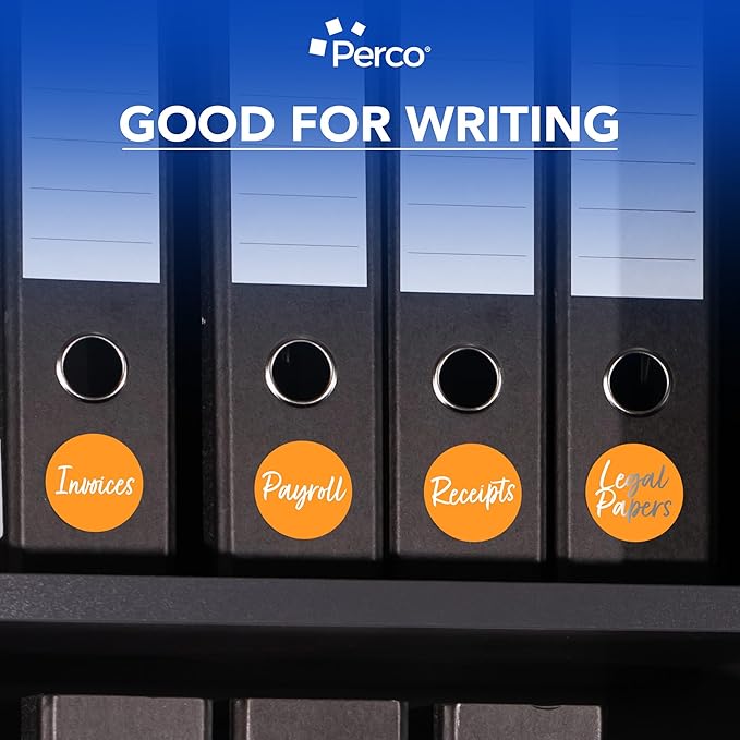 Perco Fluorescent Orange 3-Inch Perforated Circle Dot Sticker Labels — 10 Rolls - Image 6