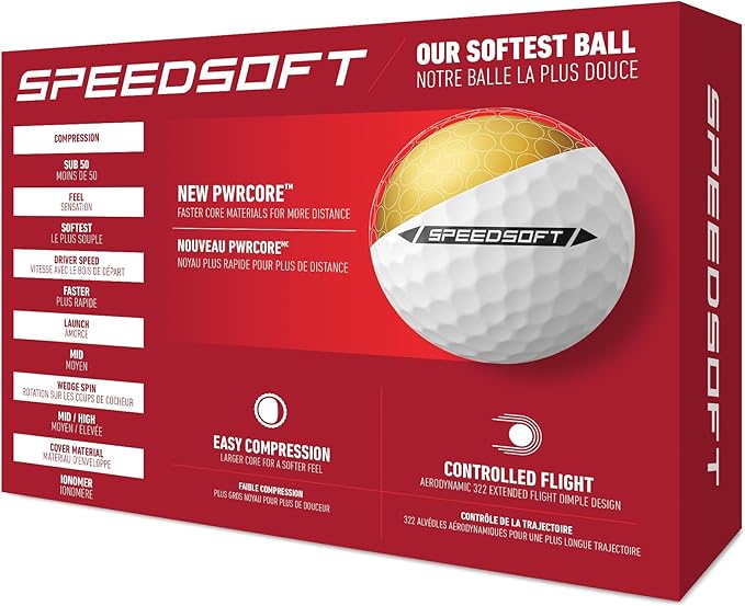 TaylorMade SpeedSoft Golf Balls, Maximum Distance with Ultra-Soft Feel, Perfect for Off The Tee and Around The Green