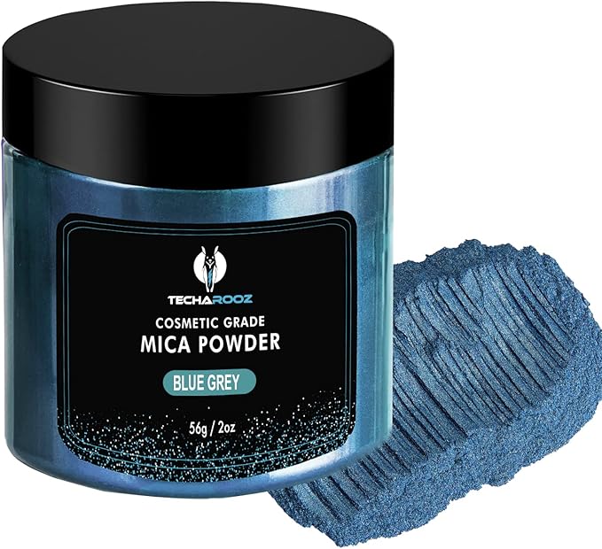 Blue Grey Mica Powder for Epoxy Resin 56g / 2oz. Jar by TECHAROOZ