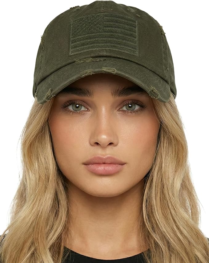Funky Junque Distressed Vintage Baseball Cap - Embroidered Patch Women's Hat - Holiday, Lifestyle & Patriotic Designs