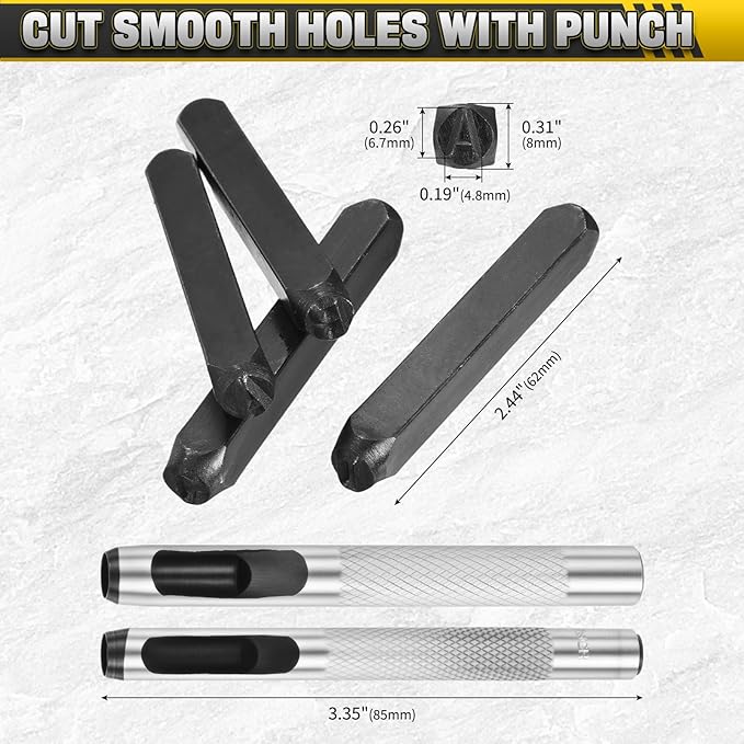 WorkBless 36PCS Metal Stamping Kit, 1/4" Steel Number and Letter Punch Set - Image 3