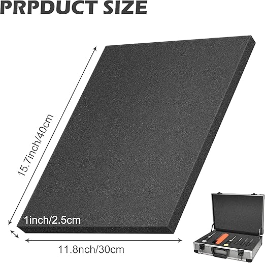 DECOHS 4 Pcs Polyurethane Foam Sheet- 16 x 12 x 1 Inch Cuttable Foam Inserts - Image 2