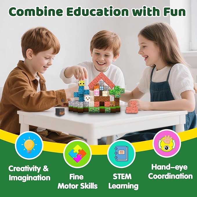 Magnetic Blocks, Magnetic Tiles Building Blocks, Magnet Cubes STEM Sensory Game - Image 6
