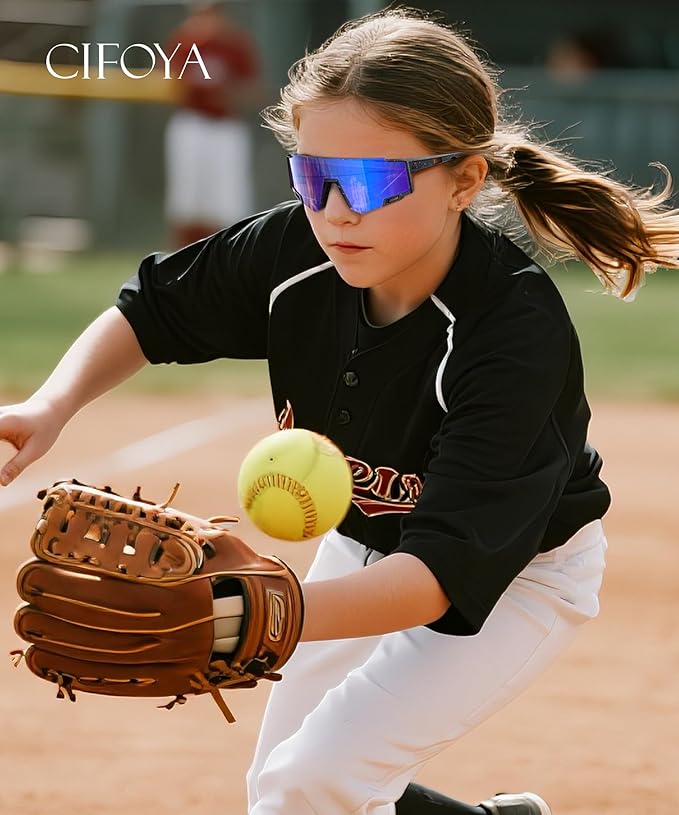 Kids Sunglasses Youth Baseball Sunglasses for Boys Girls Age 6-14 Sports UV400 Protection SunGlasses 3 Pack