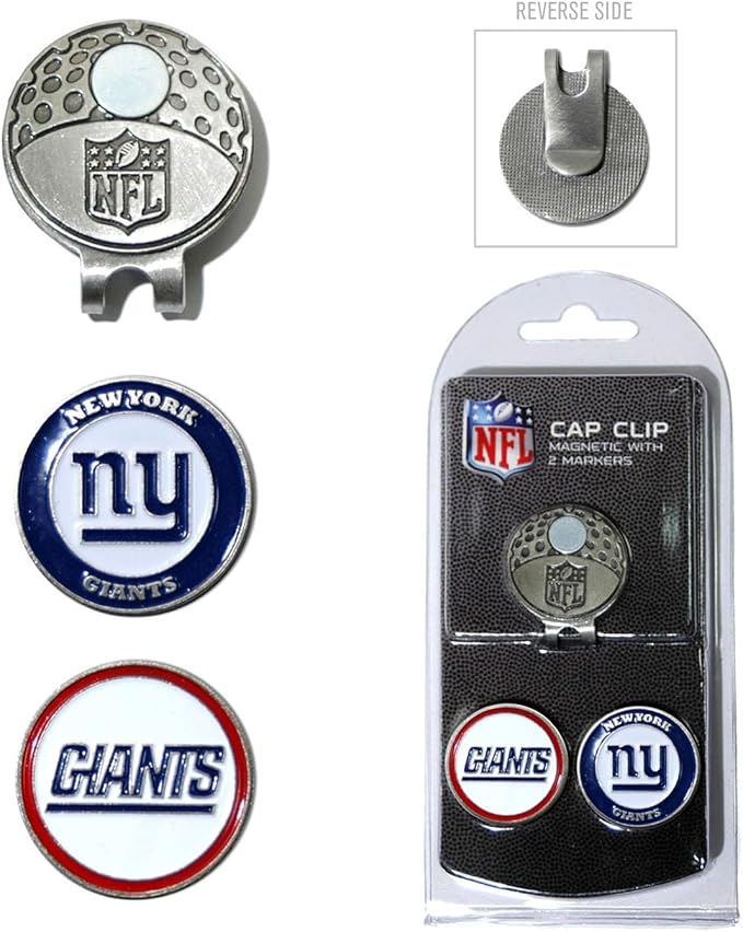 Team Golf NFL Golf Cap Clip with 2 Removable Double-Sided Enamel Magnetic Ball Markers, Attaches Easily to Hats