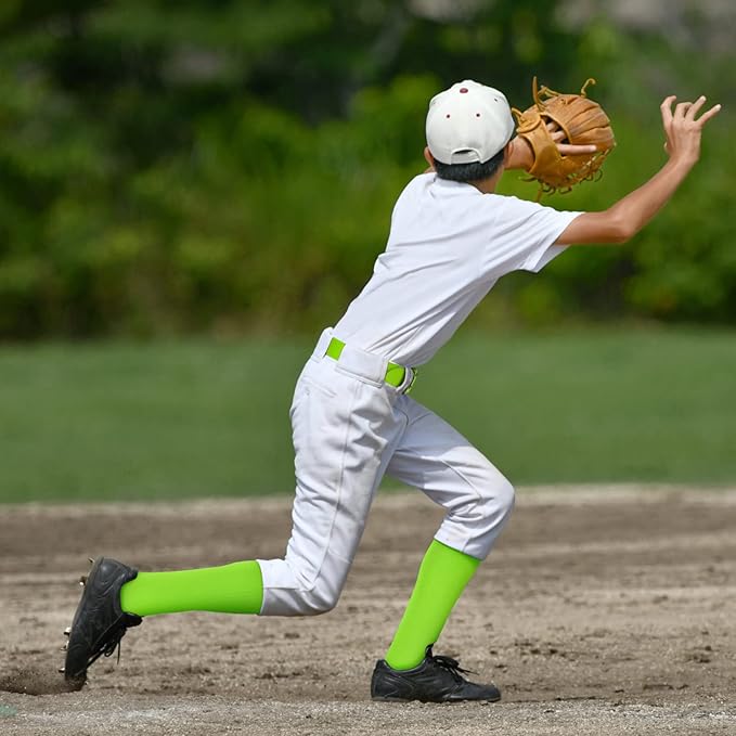 Haysandy Baseball or Softball Sock and Belt Combo Set 3 Football Baseball Socks with Softball Belt for Youth Boys Kids