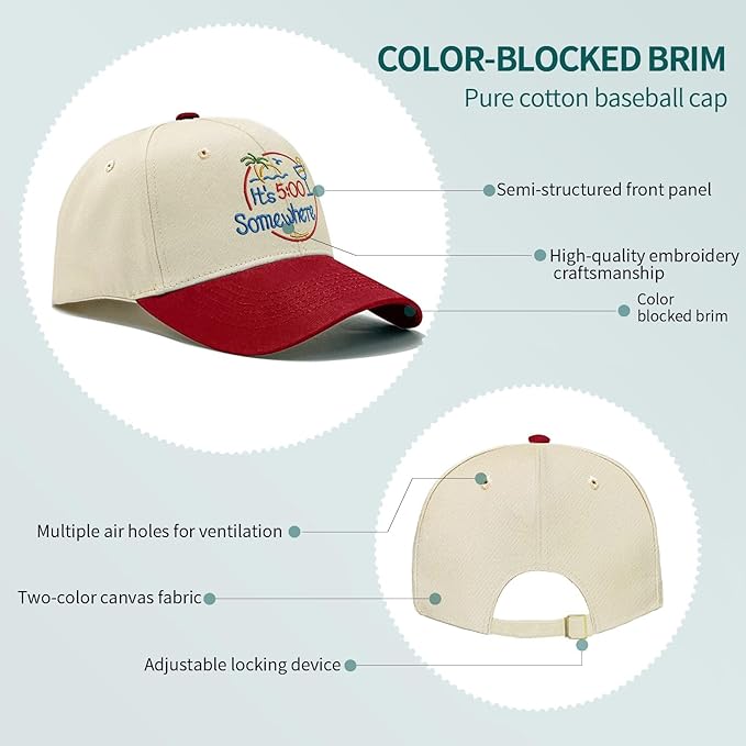Jimmy Music Buffett Accessories Hats Its 5 Oclock Some Where Baseball Cap Mom Hat Pigment Black Womens Bucket