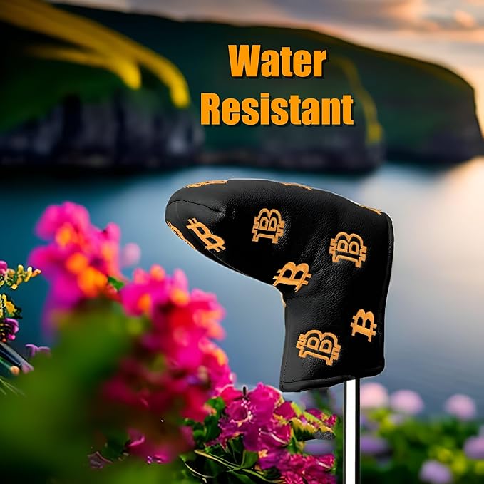 Bitcoin Golf Putter Cover for Blade and Mallet Putters - Golf Headcovers for Club Protection - HODL 21 Golf Accessories