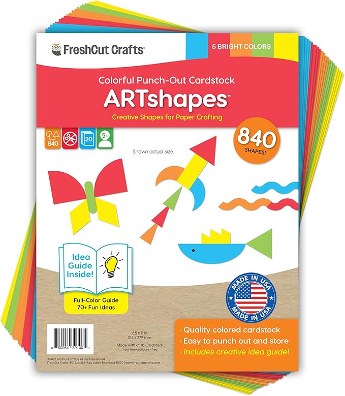 ARTshapes 840 pc Creative Paper Shapes Pack by FreshCutCrafts