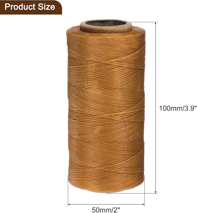 uxcell 150D 0.8mm Flat Waxed Thread 284 Yards Polyester Leather Sewing Waxed - Image 2