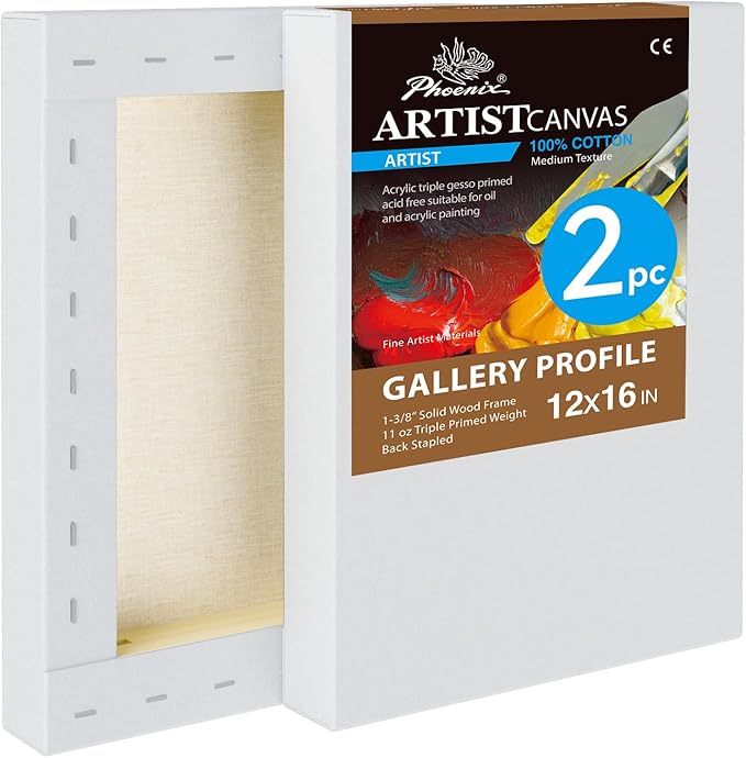PHOENIX 12x16 Inch 2 Pack Gallery Canvas by PHOENIX