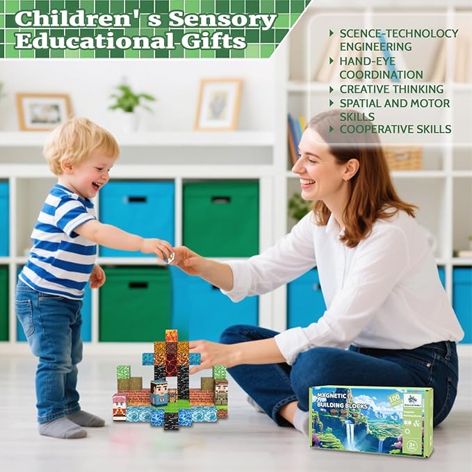 Magnetic Blocks Toys for Kids, Stacking Magnetic Tiles Toys for Kids Toddlers - Image 3