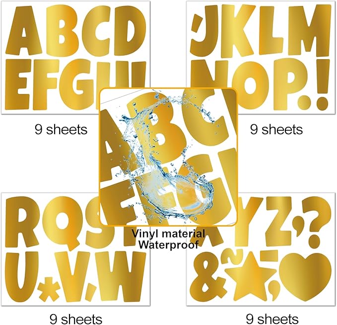 Bemeol Letter Stickers 351 Pieces 4 Inch Bulletin Board Letters Alphabet Cutout - Image 3