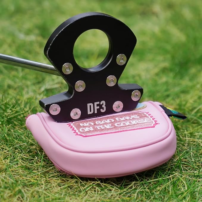 mytag Golf Head Covers Pink, No Bad Days On The Course Golf Club Covers Driver Fariway Hybrid Headcover for Women Girls