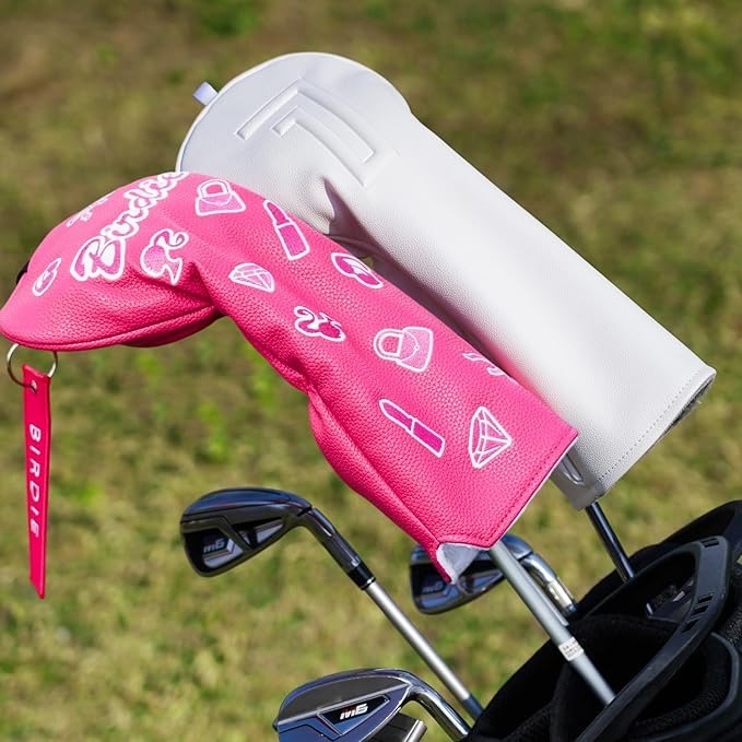 Craftsman Golf Lipstick Diamond Handbag Bow Pink 460 CC Golf Driver Headcover Mallet Blade Putter Covers Gift for Women