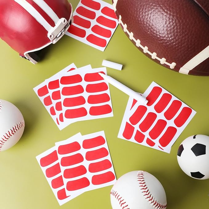 Sumind 48 Pairs Eye Strips Breathable Sports Eye Stickers with 1 White Pencil for Baseball Football Softball Fans on Game Day (Red)