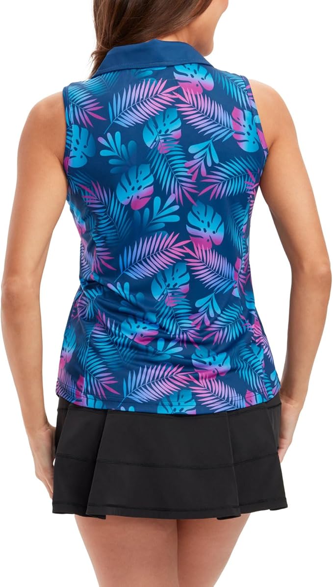 Tipsy Elves Quick Dry Women's Golf Shirt Sleeveless 1/4 Zip Tennis Shirts for Women Tank Top Polo Pickleball Outfits