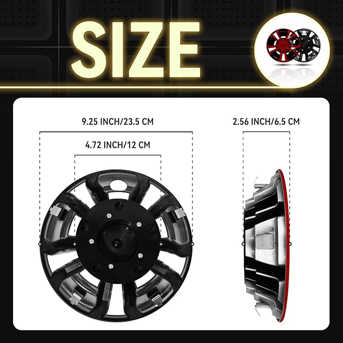 Golf Cart SS Wheel Covers Hub Caps for EZGO Club Car Yamaha, 8 inch Golf Cart Hub Caps, Set of 4 Wheel Covers