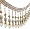 3yards Beading Fringe Trimming Long Beads Tassel Curtain Trim Ribbon Trim by EMDOMO